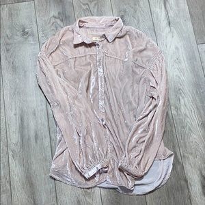 WE THE FREE La Luna Crushed Velvet Blouse, Large